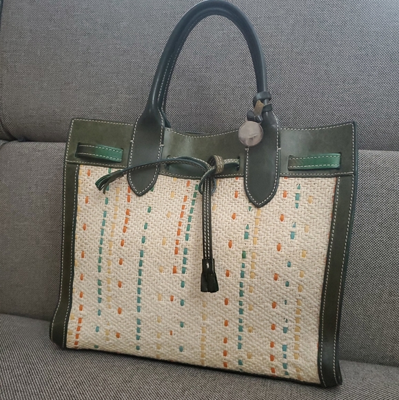 Dooney & Bourke Handbags - Dooney & Bourke Alto LEATHER and Woven Thread Large maxi Tote purse